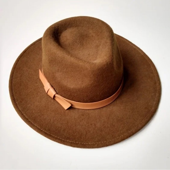 Target Accessories - Brown Felt Fedora Hat with Ribbon